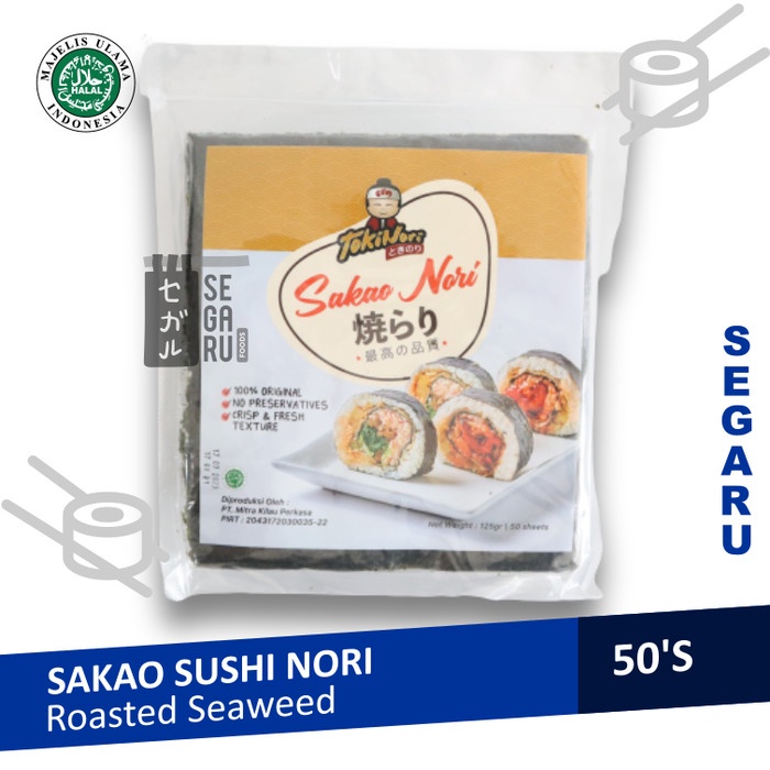

TERLARIS Sakao Nori Sushi Nori 50 Lembar | Seaweed Rumput Laut Halal MUI