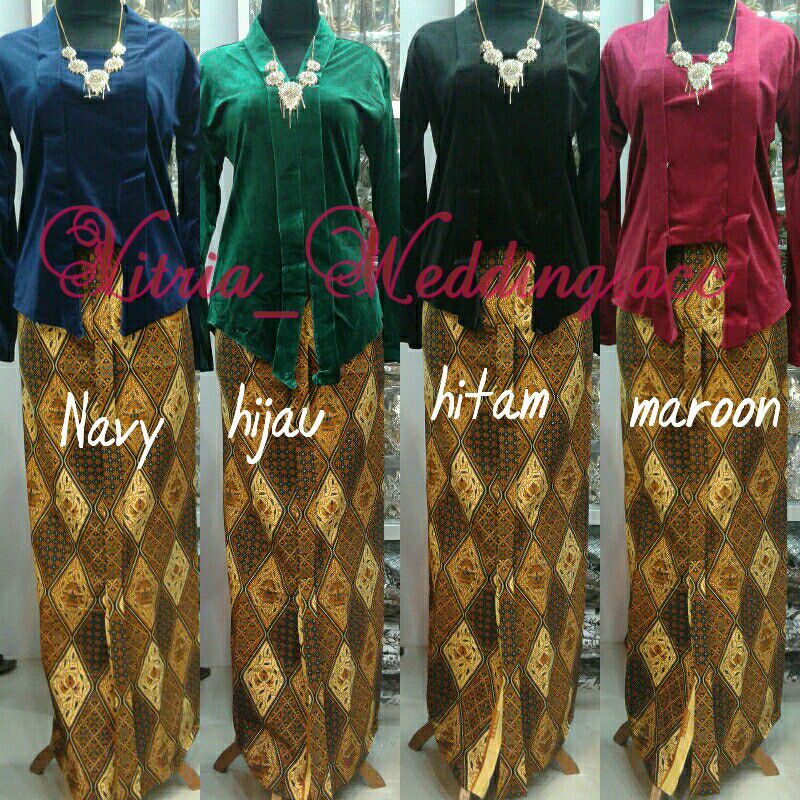 Jual Atasan Kebaya Kutu Baru Bludru Polos Kebaya Domas Bludru Shopee Indonesia 