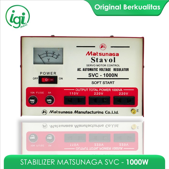 Stavolt SVC 1000W Matsunaga / Stabilizer SVC 1000VA MTS / 1000 Watt