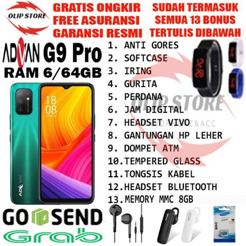 ADVAN G5,G9 PERFECTO & G9 PRO 6/64 RAM 6GB ROM 64GB  GRANSI RESMI ADVAN TERMURAH HP MURAH HP