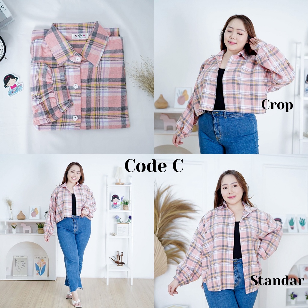 GFS [PLUS SIZE] FLANEL OVERSIZE KEMEJA BIGSIZE