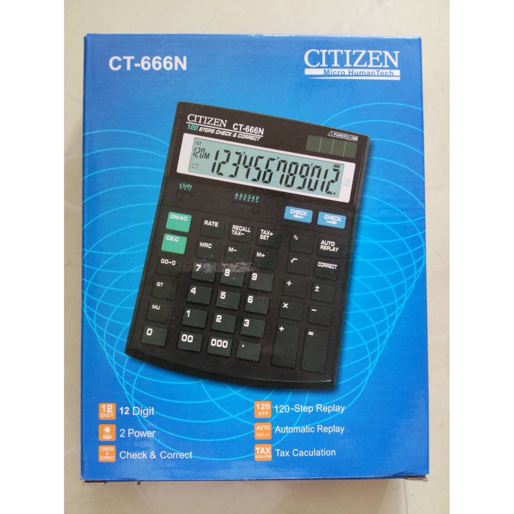 Kalkulator Citizen CT-666N Tax Calculation Fitur Lengkap / Kalkulator tipe CT 666 N