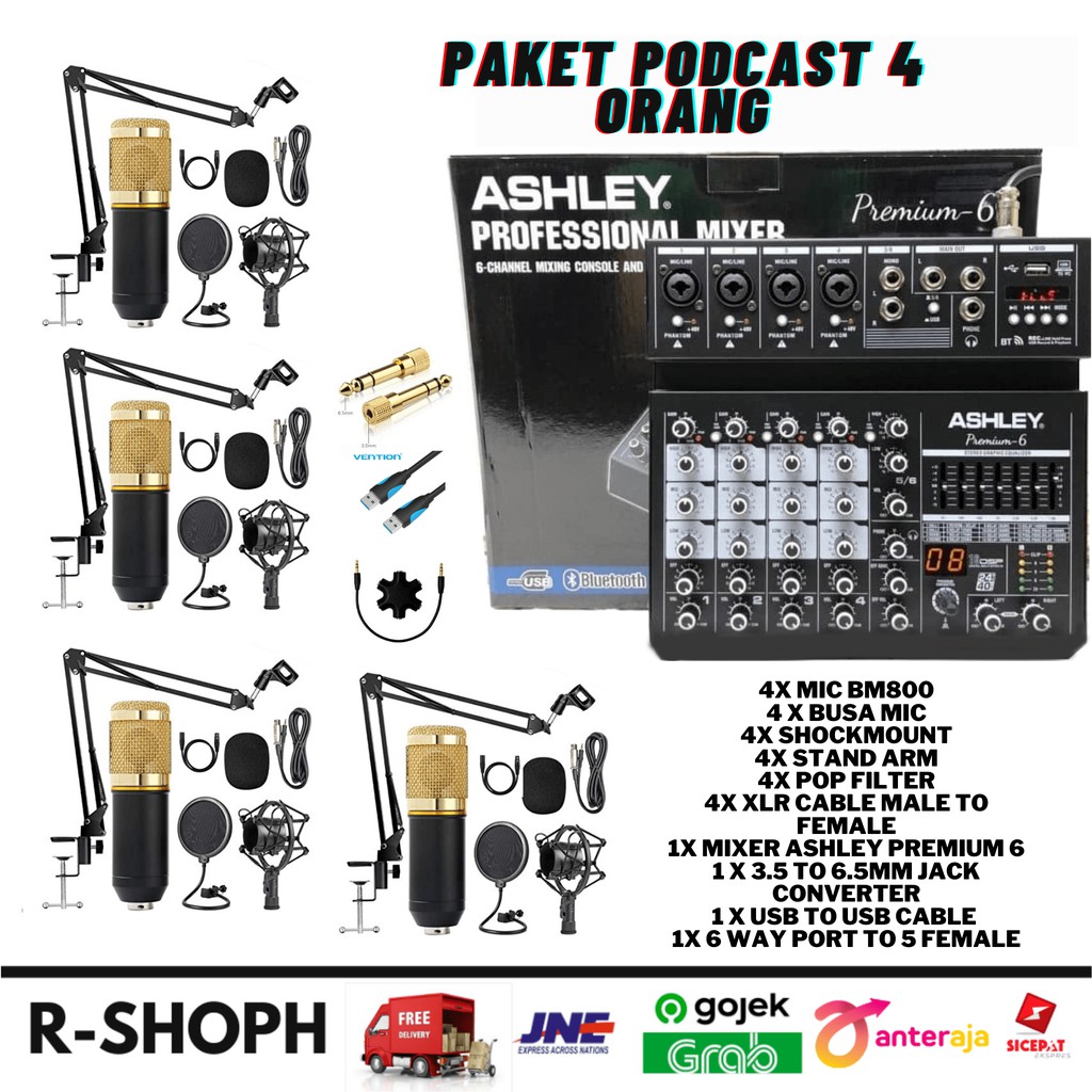 PAKET PODCAST 4 ORANG BM800 MIXER ASHLEY PREMIUM 6