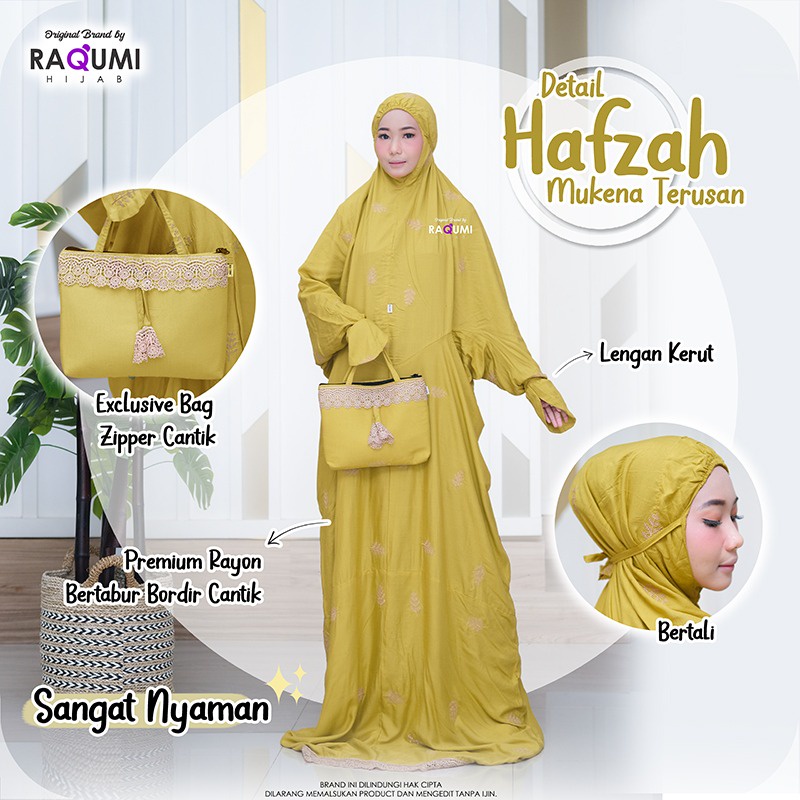 Hafzah Mukena Terusan Original Raqumi Hijab Wanita Rayon Premium BerTexture