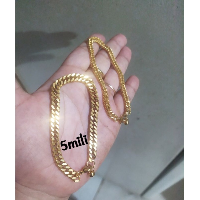 GELANG TITANIUM ASLI, TDK HITAM, ANTI KARAT SELAMANYA-5mili