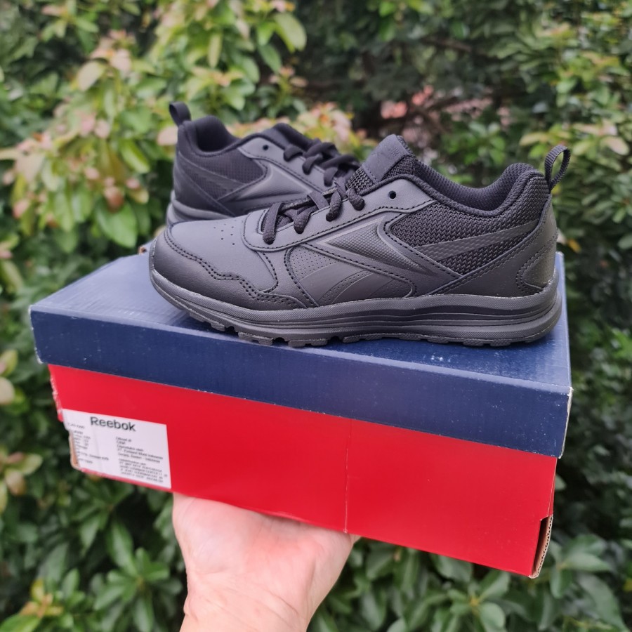Sepatu Sekolah Hitam Anak Laki Perempuan Unisex Reebok Almotio Lea - Eur 31 / Full Black Tali Ikat