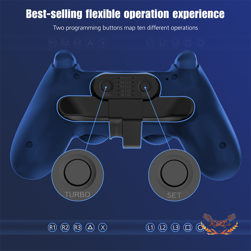 (KIFIL)PS4 Extended Gamepad Tombol Kembali Lampiran Joystick Tombol Belakang dengan Adaptor Kunci Turbo Aksesoris Pengontrol Game