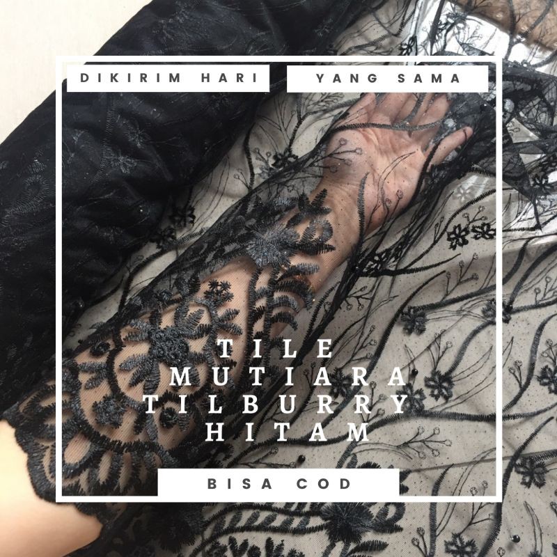 Kain Tile Mutiara Tilburry Warna Hitam