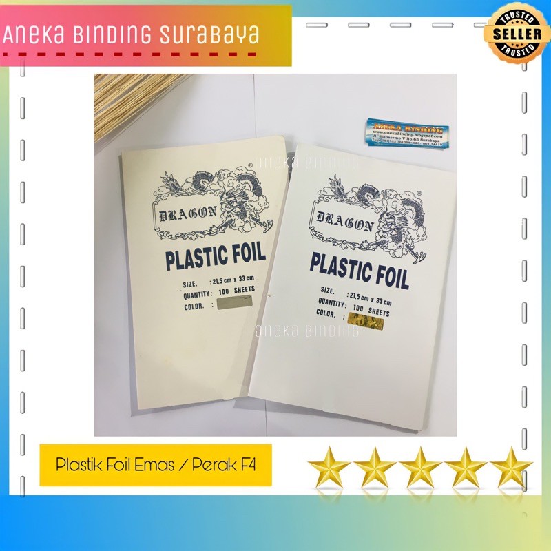 PLASTIK FOIL EMAS / PERAK F4 'DRAGON'