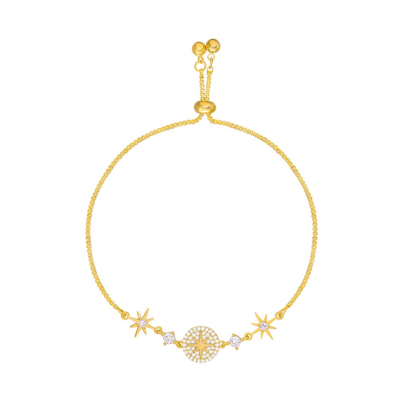 [ Women  Gold Star Moon Pendant Bracelets  Chain Bracelet ][Gifts Jewellery Accessories]