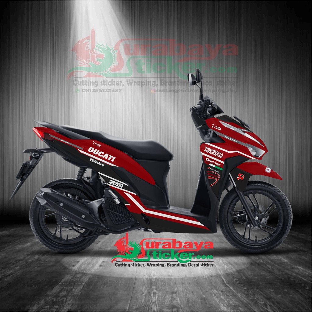 Jual Decal Honda Vario 150 Merah Miision Winnow Indonesia Shopee Indonesia
