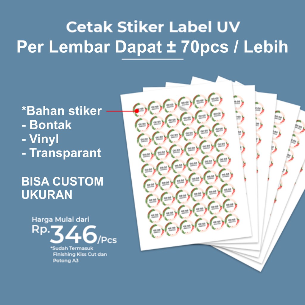 

Stiker Label Olshop A3+ CUSTOM UKURAN / CUSTOM DESIGN TANPA MINIMAL ORDER