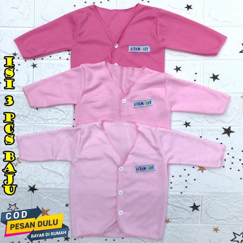 3 PCS Baju Bayi Perempuan Lengan Panjang Baru Lahir Baju Newborn DNW baby