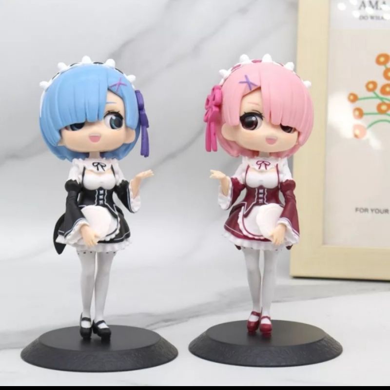 Qposket Anime Re Zero Ram Rem Action Figure Loose Pack