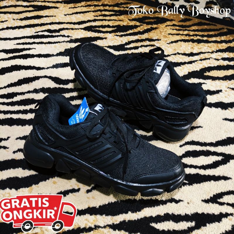 Sepatu Adidas Hitam polos Full Black Sekolah Olahraga - Sepatu Sneakers Kets Fashion Pria wanita