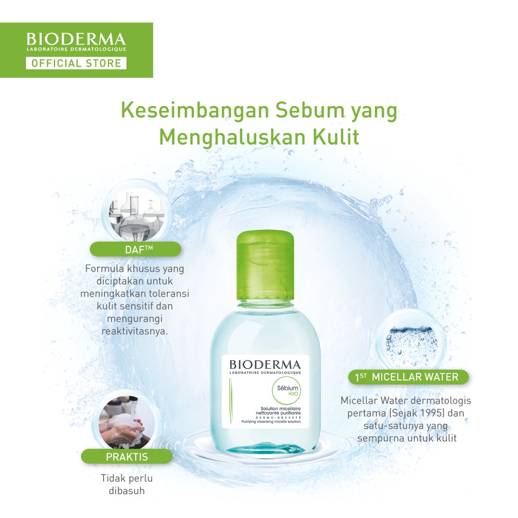 Bioderma Sebium H2O 100ml - Micellar Water untuk Semua Jenis Kulit / Kulit Sensitif