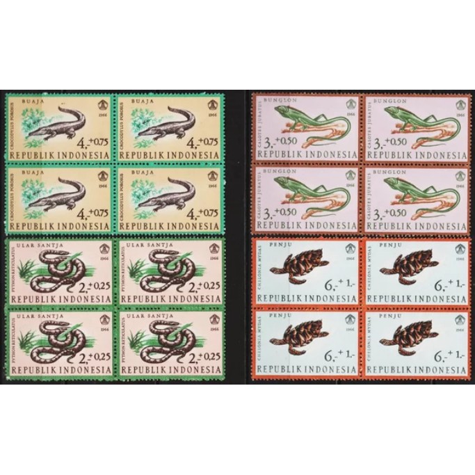 

Perangko Filateli I16 Indonesia MNH B4 20.12.1966 Reptiles