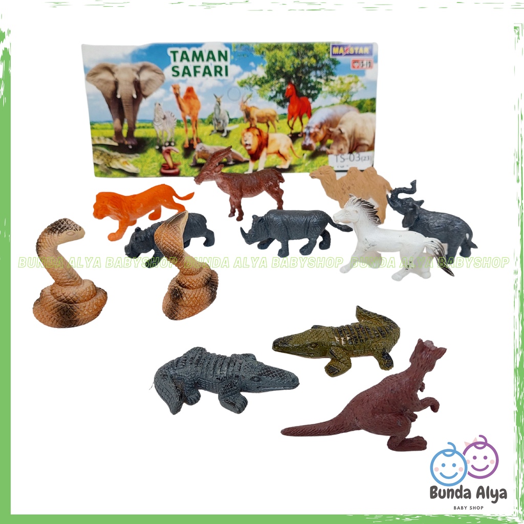 Set Mainan Anak Hewan Kebun Binatang Animal Figure Wild Animal Isi 12 Edukasi Anak Binatang