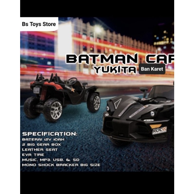 MAINAN ANAK MOBIL AKI SPORT BESAR BATMAN CAR YKT 777 BAN KARET
