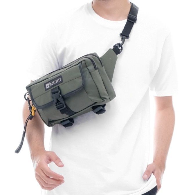 Moria Army | Tas Slempang Hijau Pria Bahu Multifungsi Sling Pouch Mini Waistbag | FORIND x McKinley