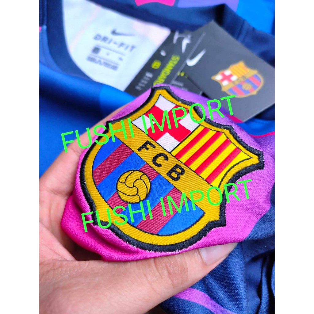 HQ JERSEY BOLA BARCA PRE-MATCH SHIRT NAVY 2021-2022 GO HIGH QUALITY IMPORT