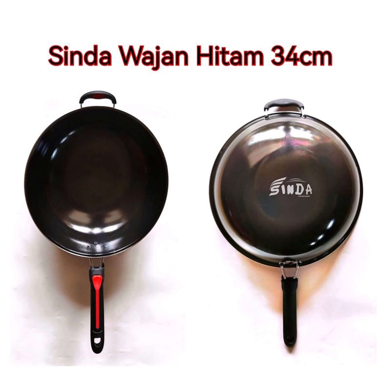 GCE / Sinda Wajan Penggorengan Anti Lengket Enamel Kuping/Gagang 34cm