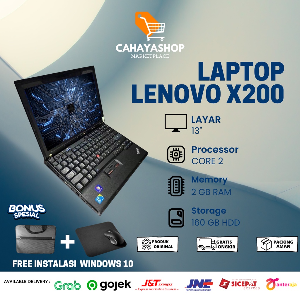 Laptop Lenovo X200 Core 2 2/160 GB 13" / Laptop Seken Lenovo Thinkpad