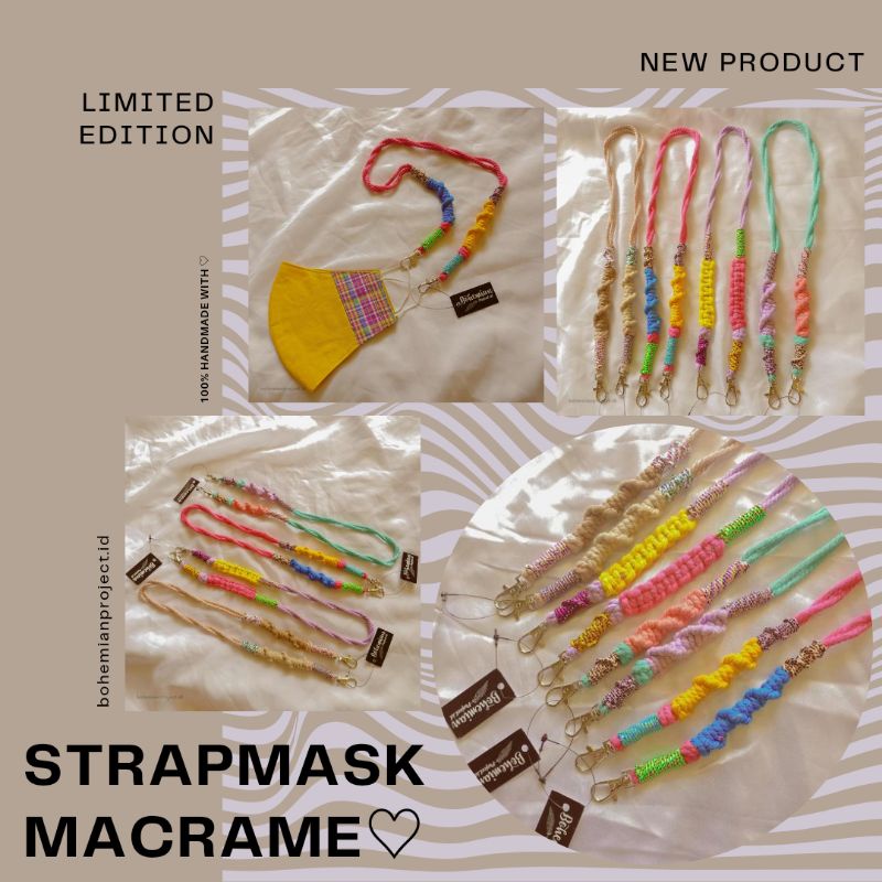 STRAPMASK MACRAME FANCY CUTE ♡ PREMIUM HANDMADE BY BPID | AKSESORIS BANDUNG