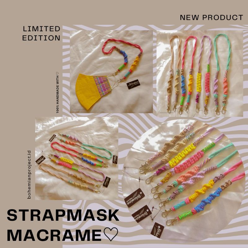 STRAPMASK MACRAME FANCY CUTE ♡ PREMIUM HANDMADE BY BPID | AKSESORIS BANDUNG