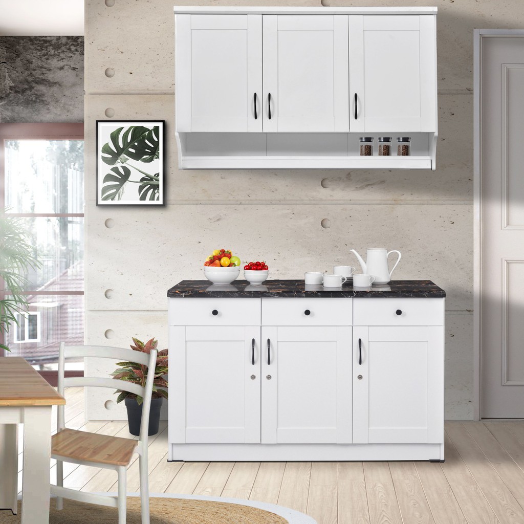 Offo Living - Kitchen Set Lemari Dapur Rak 3 Pintu Body Putih - 014110 VENESIA