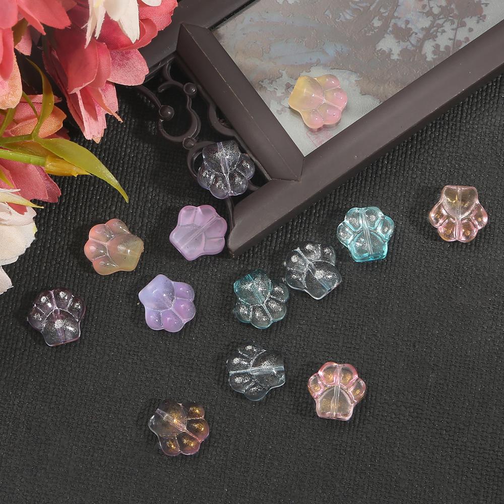 10pcs/pack 13x14mm Cat Claw Beads Loose Spacer Glass Beads Charms Connector for Bracelet Necklace For DIY Handmade accessories