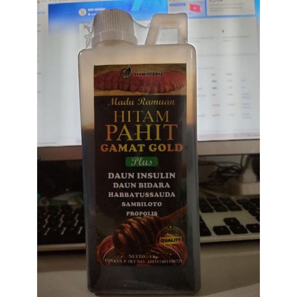 MADU RAMUAN Hitam Pahit Gamat Gold Plus Daun Insulin, Bidara, Habbatussauda, Sambiloto, Propolis.