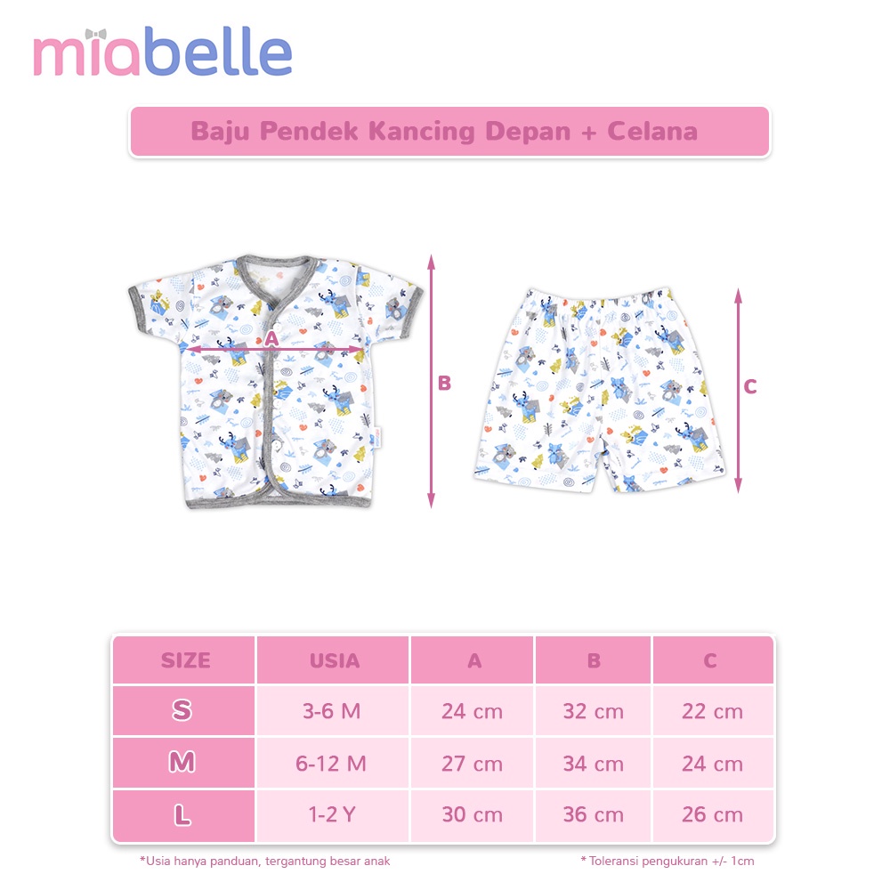 Miabelle Set Baju Pendek Kancing Depan + Celana Woodland Series