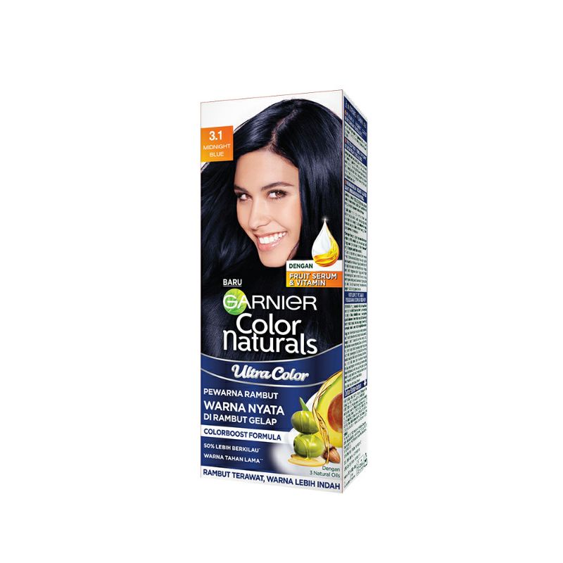 Garnier Color Naturals Hair Color - 3.1 Midnight Blue (Cat / Pewarna Rambut