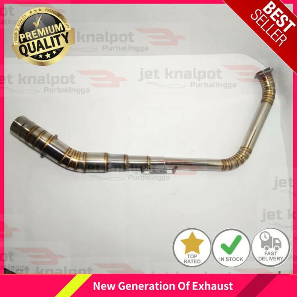 # Pipa Leher Knalpot Full Stainless Las Cacing 150cc R15 V3  Vixion Cbr150 facelift Byson Verza