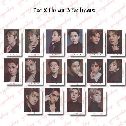 [READY / SET] SET FLO VER 3 EXCK PHOTOCARD FAN MADE UNOFFICIAL YANGPASHOP SEHUN CHANYEOL BAEKHYUN