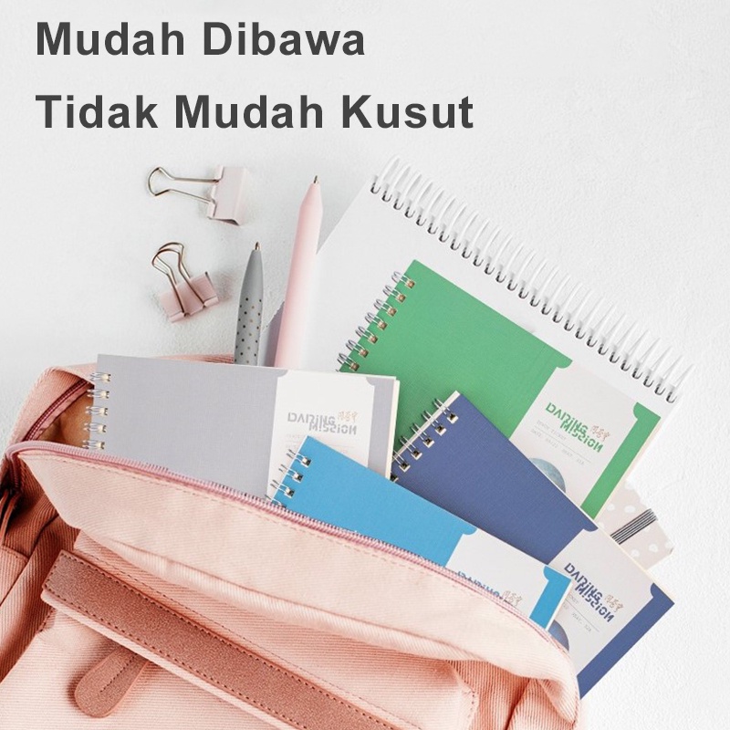 Deli Buku Catatan Notebook Kuliah Notebook A5 Diary Book 60 Lembar 4pcs Aesthetic Buku Tulis Spiral Notebook