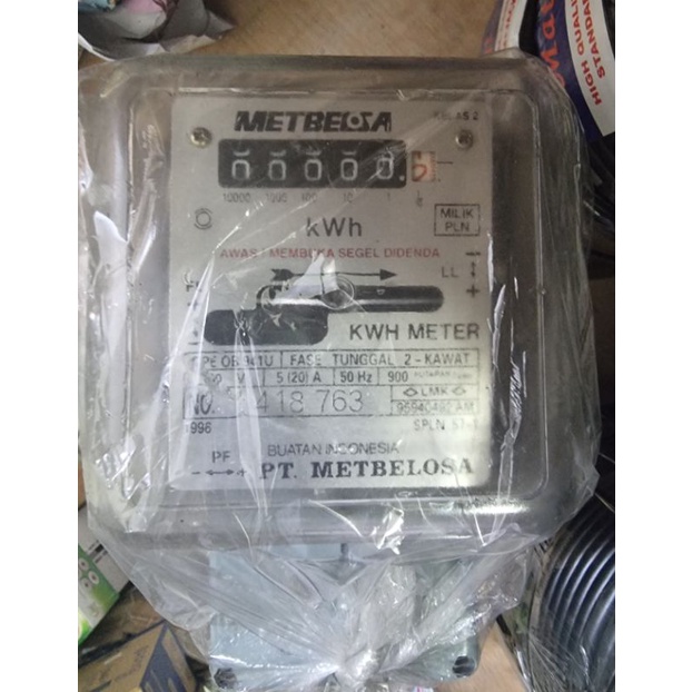 Kwh meter piringan 1 phase 5(20A) rekondisi / bekas. Meteran PLN. meteran pembanding buat kos2an