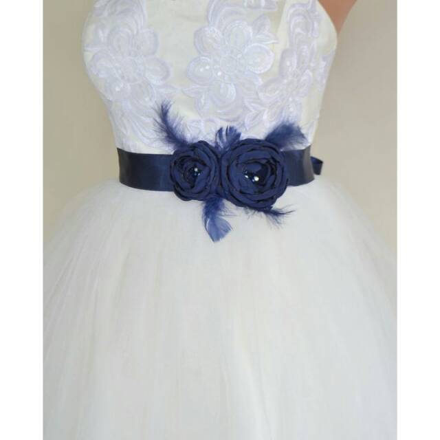 Belt 02 Navy / Ikat pinggang pesta gaun hiasan gown wedding / kebaya