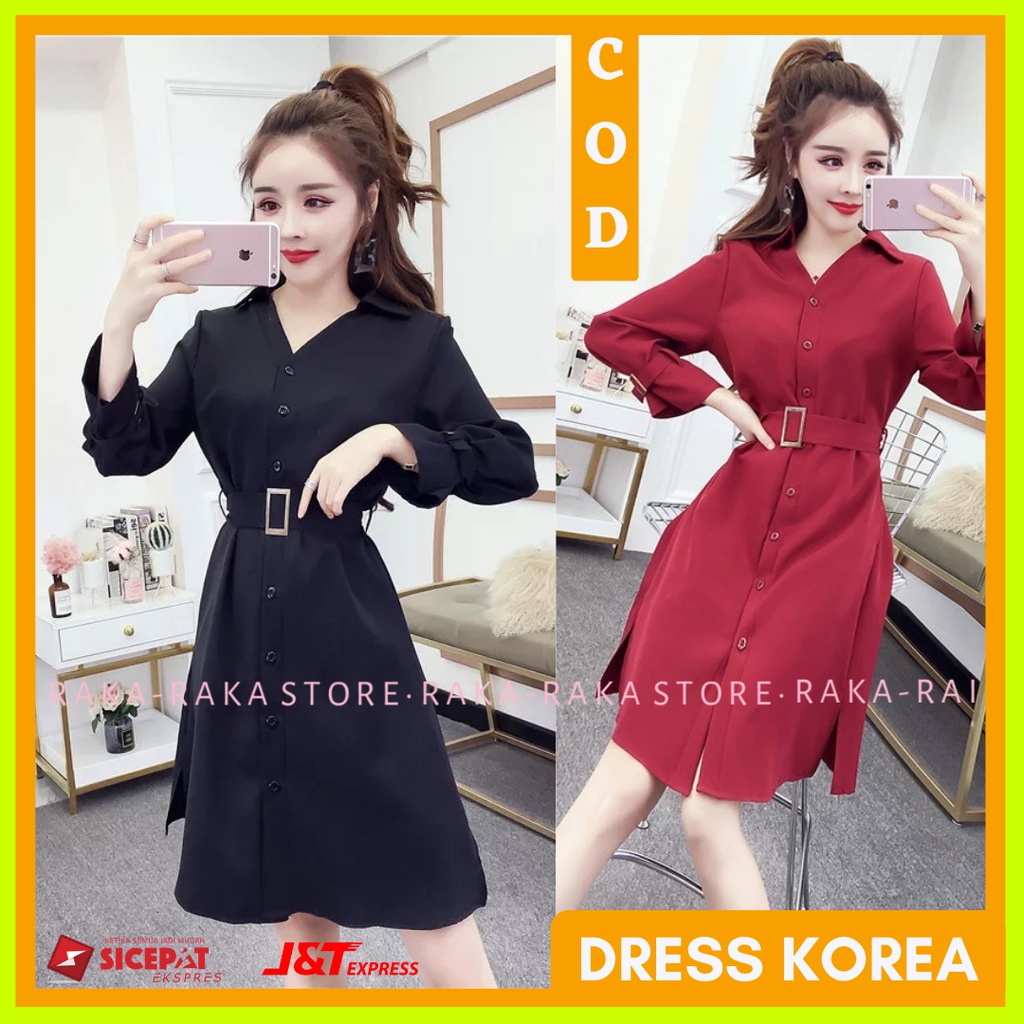 Dress Wanita Mini Dres Drees Cewek Cewe Import Terbaru Kekinian Casual Pesta Kondangan Pendek Korea