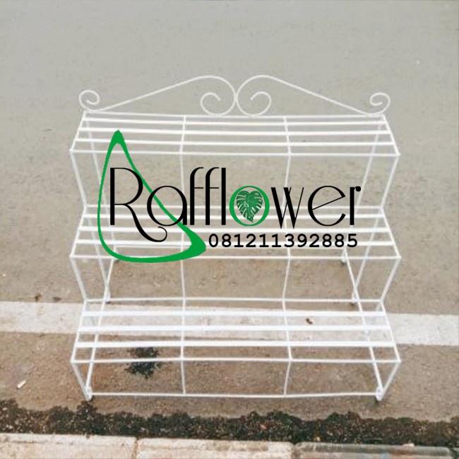 Rak Tanaman - Rak Pot Besi/ Rak Bunga/ Rak Tanaman Susun 3 - Putih