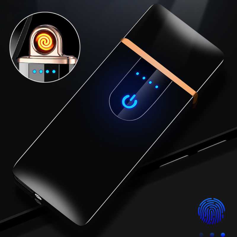 Firetric Korek Api Elektrik Fingerprint Sensor LED / Korek Api Elektrik Cas Plasma USB Fingerprint Terbaru Murah Waterproof Pulse Double / Korek Api Gas Bara Unik Isi Ulang Elektrik / Korek Plasma Lighter Elektrik Mini Kecil Slot / Mancis Api Murah Ori