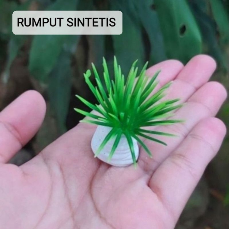 RUMPUT MINI HIASAN AQUARIUM / RUMPUT PLASTIK AKUARIUM / AQUASCAPE / TANAMAN SINTETIS AQUARIUM