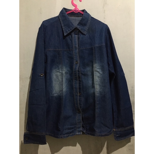 Blouse /Atasan Kemeja Denim /Kemija Denim wanita Preloved/kemeja denim second