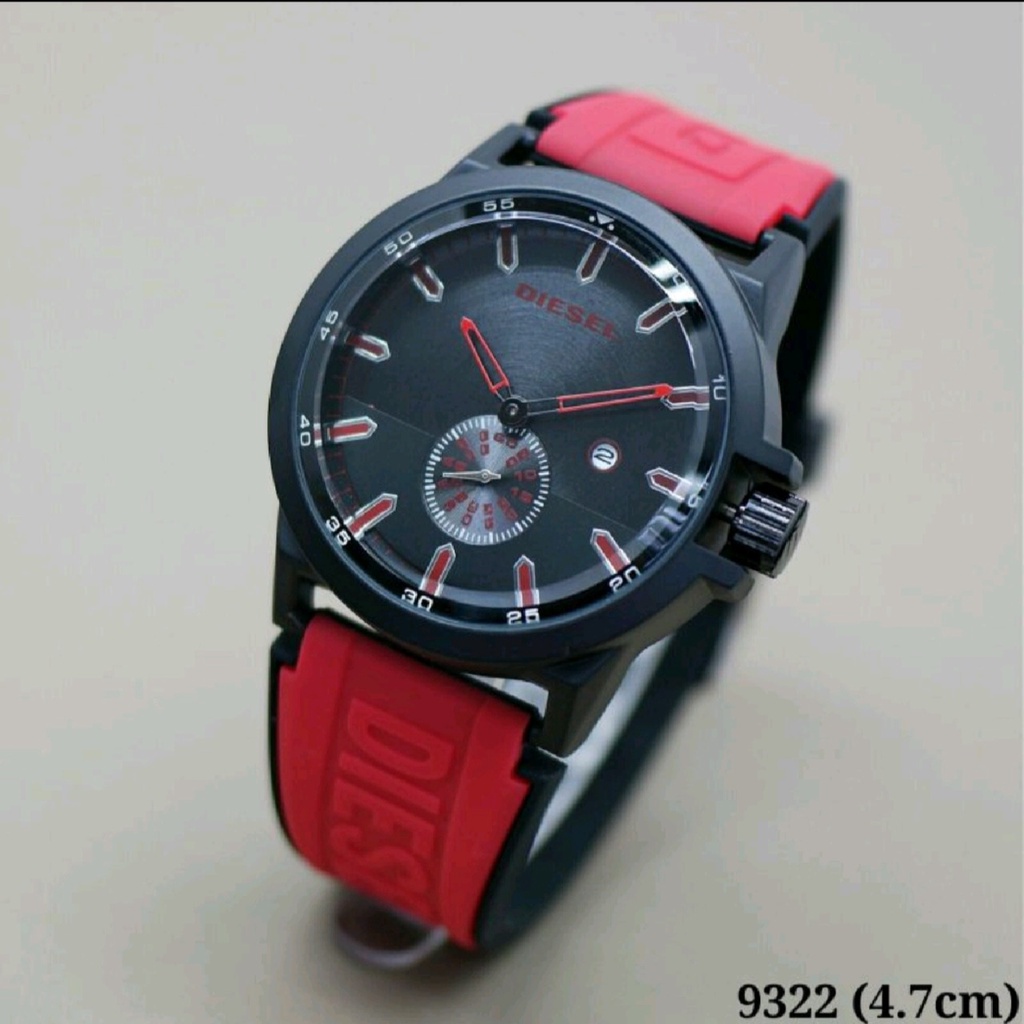 BEST SELLER JAM TANGAN PRIA DIESEL J100 TALI RUBBER DETIK BAWAH TANGGAL AKTIF DM 4.7CM FREE BOX &amp; BATERAI || JAM TANGAN FASHION WANITA JAM TANGAN CEWEK MURAH