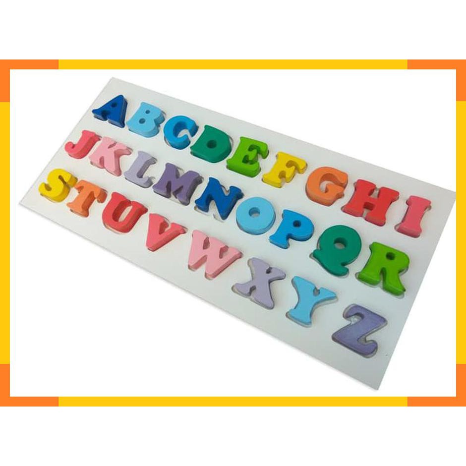 Mainan Edukasi Puzzle Kayu Nobie Chunky Alphabet Huruf BESAR SNI
