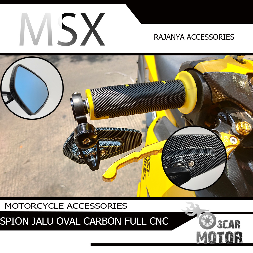 SPION JALU OVAL CARBON MSX FULL CNC REAR MIRROR HIGH END BAR NEW STYLE motor