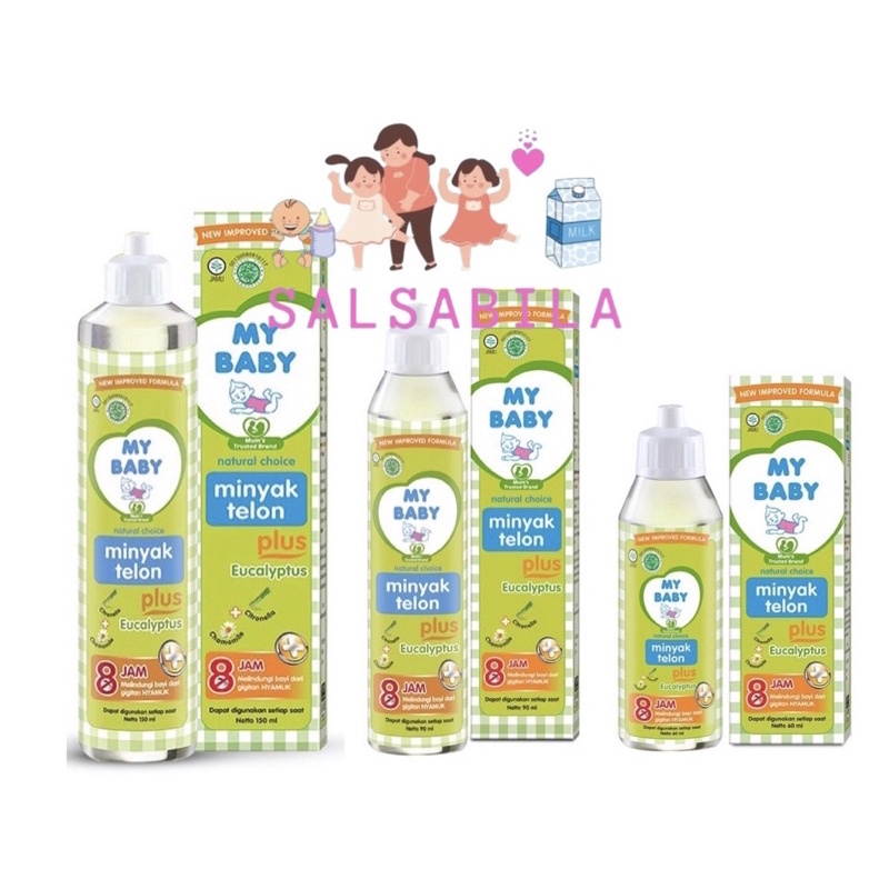 My Baby Minyak Telon plus 8 jam anti nyamuk 150ml / 90ml / 60ml