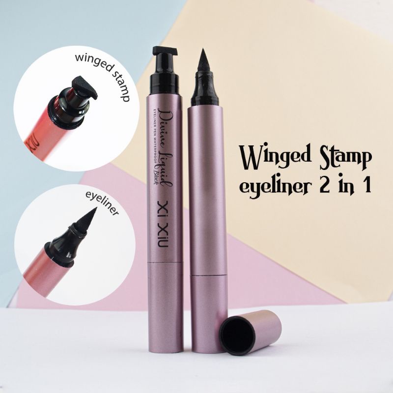 Xi Xiu Divine Liquid Eyeliner Pen Winged Stamp 2 In 1 Black | Eye Liner