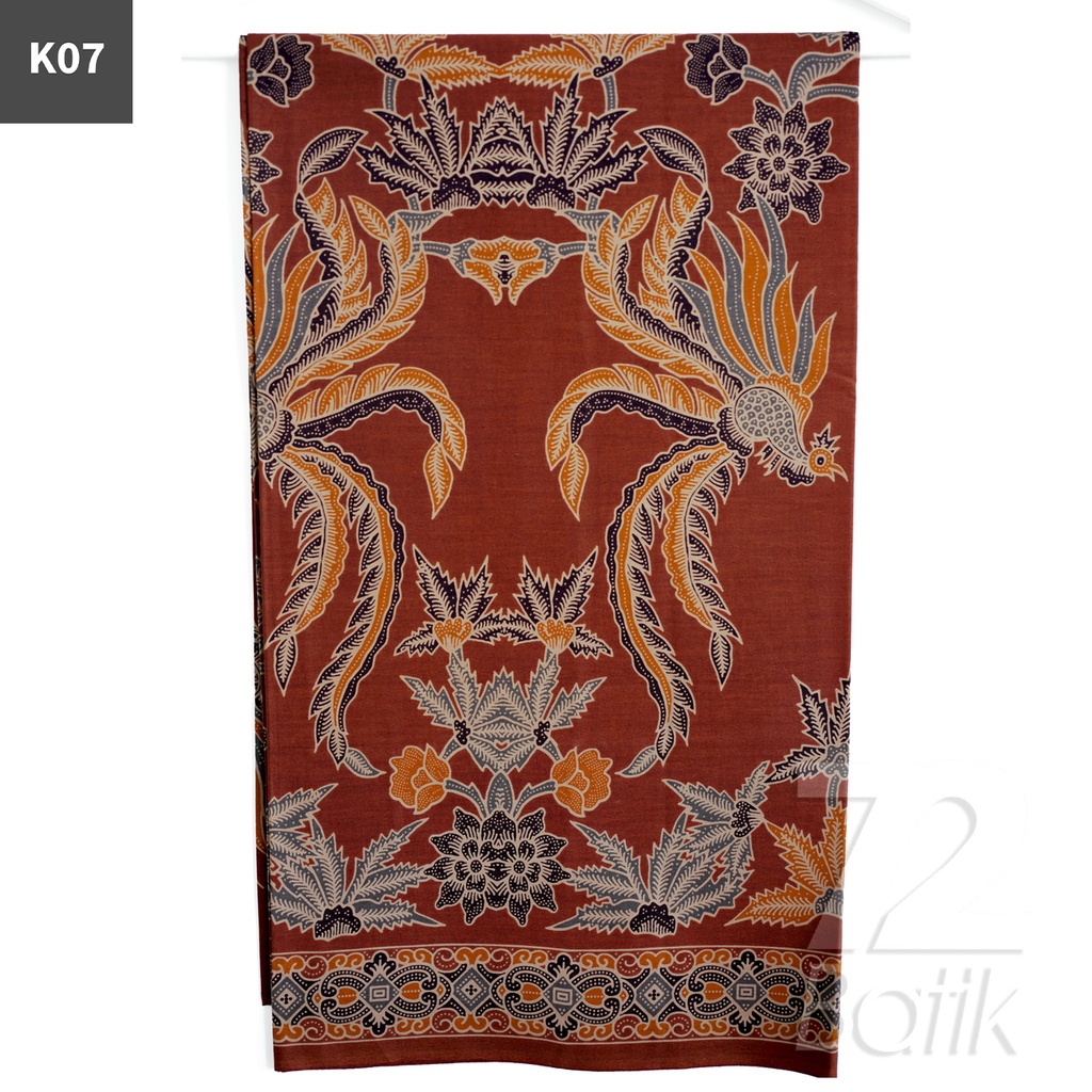 KAIN BATIK PREMIUM Bahan Katun Motif Peksi Asmoro Warna Coklat 722189 Cap 72 Jarik Jarit Samping Kebat Panjang Batik Katun Modern Premium Bahan Seragam Batik Pernikahan Kantor Keluarga Murah Kamen Jadi Batik Bali Lembaran